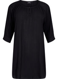 Tunika i viskose med 3/4-ermer, Black