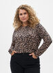 Langermet bluse med leopardmønster, Brun, Model image number 0