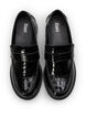 Croco-loafers med bred passform i skinn, Black, Packshot image number 2
