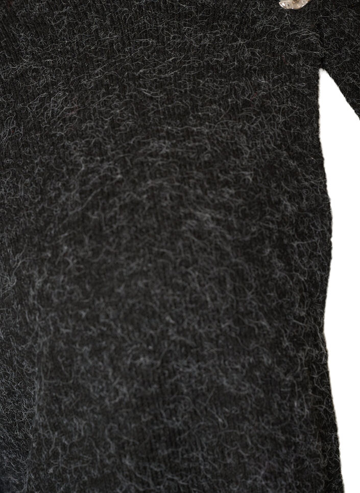 Strikket cardigan med rund hals og knappelukking, Gr&aring;, Packshot image number 2