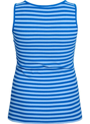 Zizzi Stripete ribbestrikket singlet, O. Air Daphne Stripe, Packshot image number 1