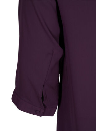 Bluse med 3/4-ermer og asymmetrisk bunn, Plum Perfect, Packshot image number 3