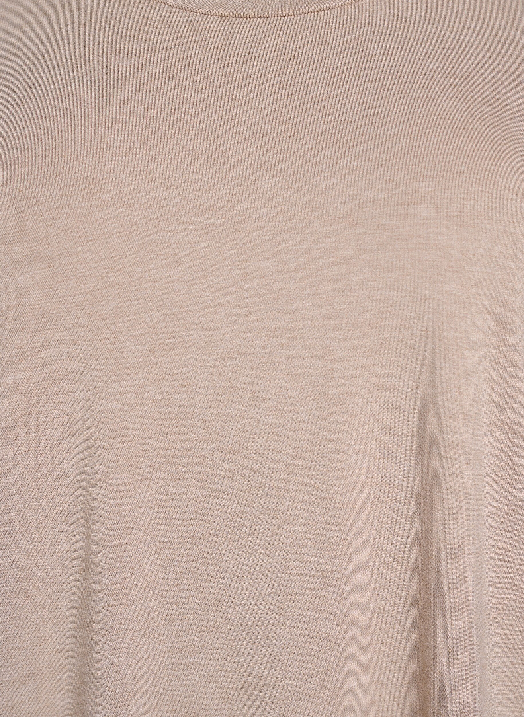 Zizzi Loose t-skjorte med rund hals, Brun, Packshot image number 2