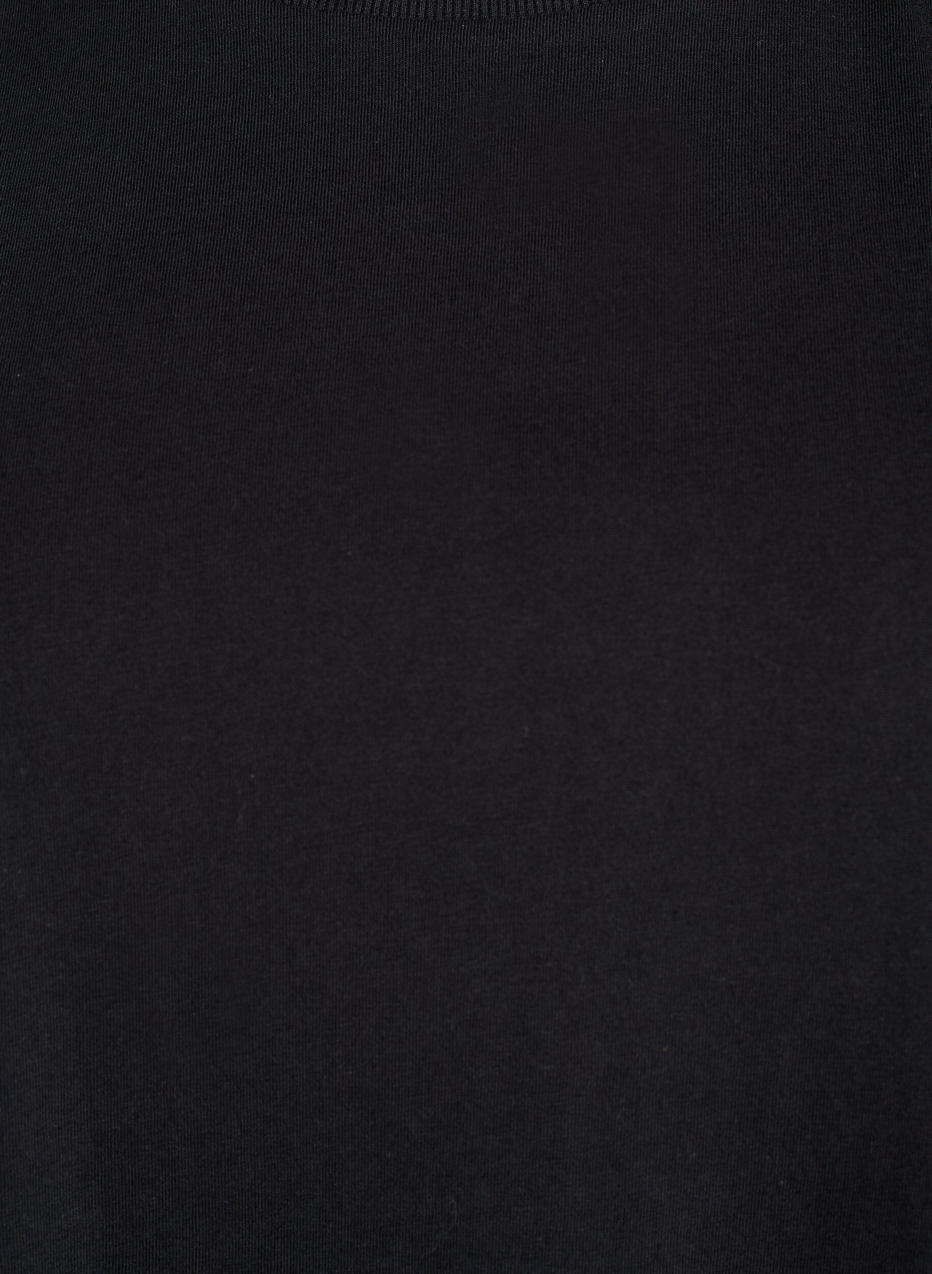 Zizzi Basis bomulls-t-skjorte med skulderputer, Svart, Packshot image number 2