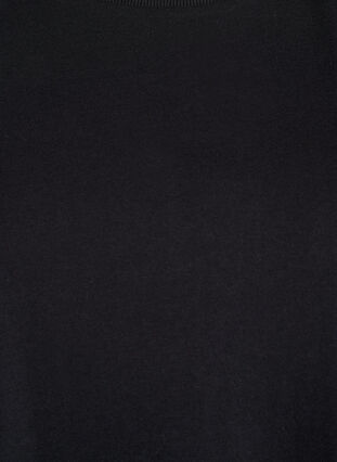 Zizzi Basis bomulls-t-skjorte med skulderputer, Svart, Packshot image number 2