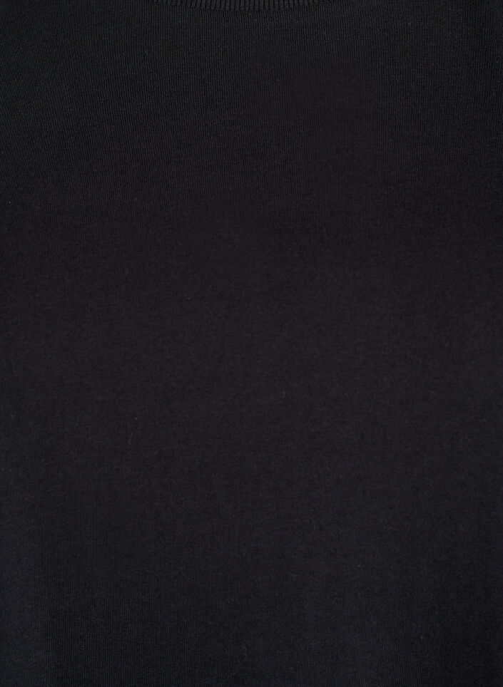 Basis bomulls-t-skjorte med skulderputer, Svart, Packshot image number 2