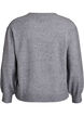 Strikket bluse med knappdetalj, Gr&aring;, Packshot image number 1