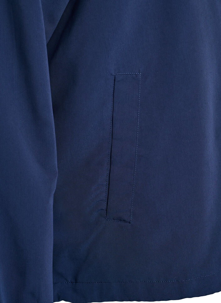Lett jakke med hette og glidel&aring;s, Bl&aring;, Packshot image number 3