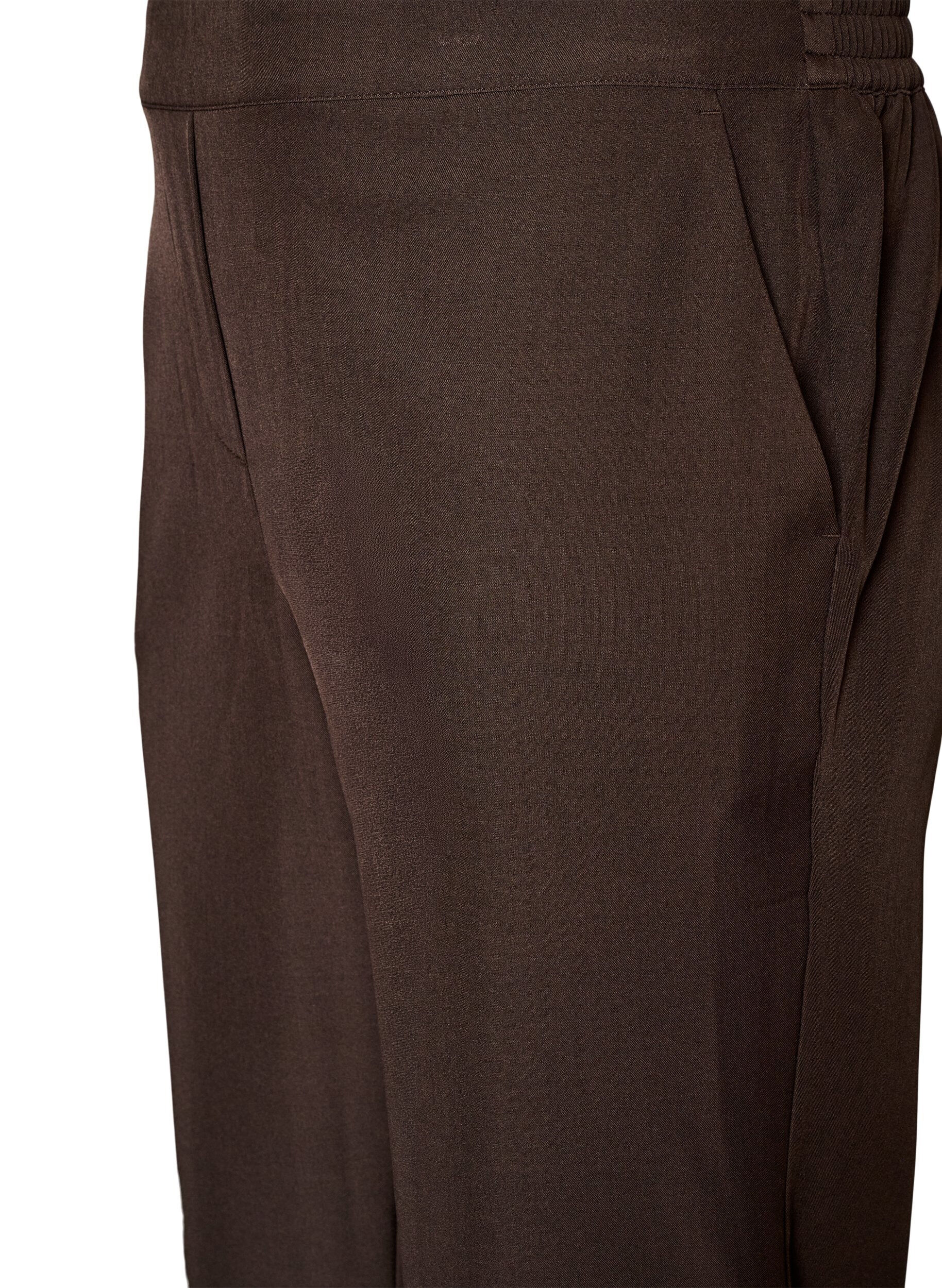 ZizziLoose fit bukser med lommer, Brun, Packshot image number 2