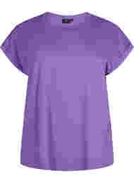 Kortermet T-skjorte i bomullsblanding, Deep Lavender