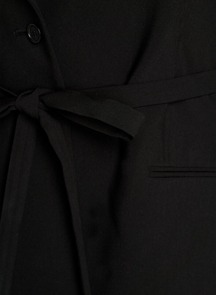 Blazer med avtakbart knytebelte, Svart, Packshot image number 2
