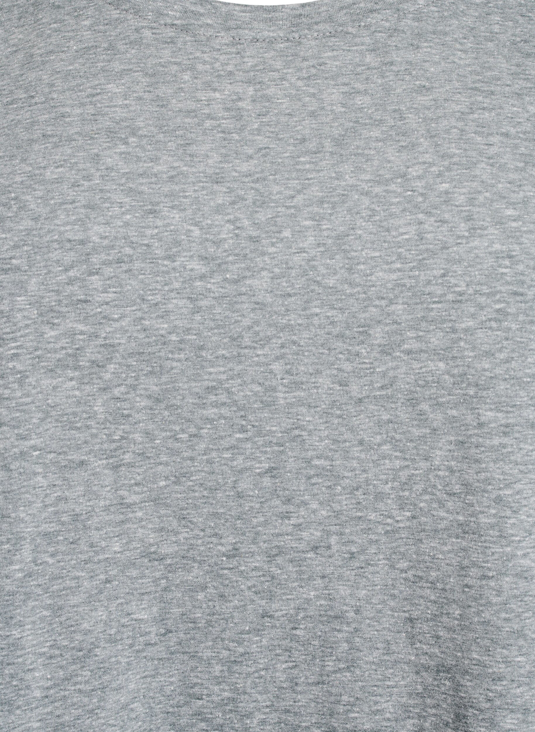 Zizzi Melert T-skjorte med korte ermer, Gr&oslash;nn, Packshot image number 2