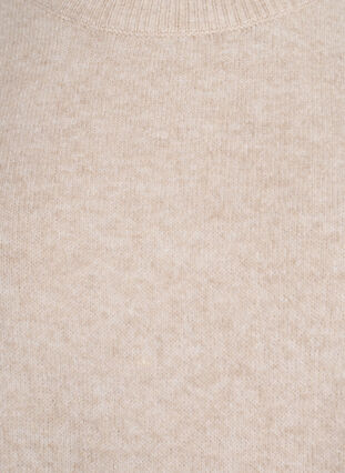 Zizzi Løs strikket bluse med korte ermer, Beige, Packshot image number 2
