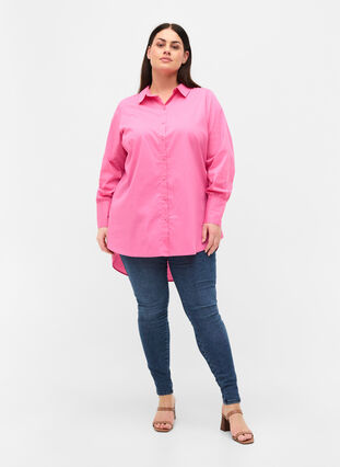 Langermet skjorte med høy mansjett, Aurora Pink, Model image number 4