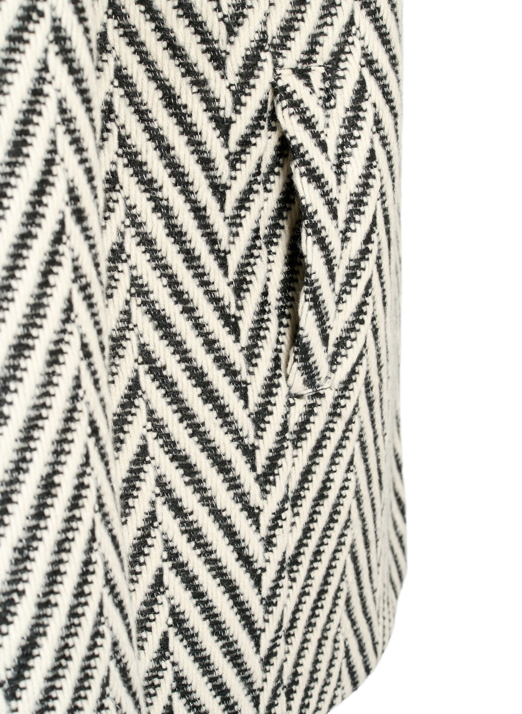 Zizzi M&oslash;nstret jakke, Black w. White, Packshot image number 3