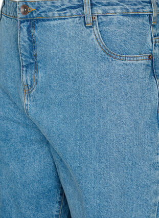 Cropped Mille jeans med høyt liv, Light blue denim, Packshot image number 2