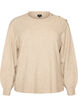 Strikket bluse med knappdetalj, Beige, Packshot image number 0
