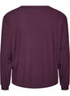 Ribbestrikket jerseycardigan med V-hals, Lilla, Packshot image number 1