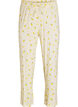 Pyjamasbukse i mykt jerseystoff med h&oslash;y midje og frukttrykk, Gul, Packshot image number 0