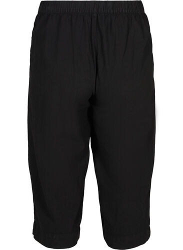 Løse culottebukser i bomull, Black, Packshot image number 1