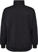 Jersey cardigan med glidel&aring;s og h&oslash;y hals, Svart, Packshot image number 1