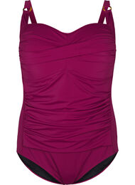 Polstret badedrakt med drapering, R&oslash;d