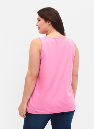 Zizzi Bomullstopp med blondekant, 2 stk., Rosebloom / Black, Model image number 1