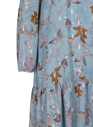 Langermet kjole med blomstermønster, Light Blue AOP, Packshot image number 3
