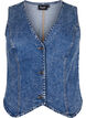 Denimvest med smal passform, med knapper, Blue Denim, Packshot image number 0