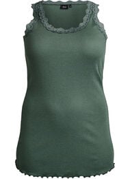 Topp med blondekant, Gr&oslash;nn