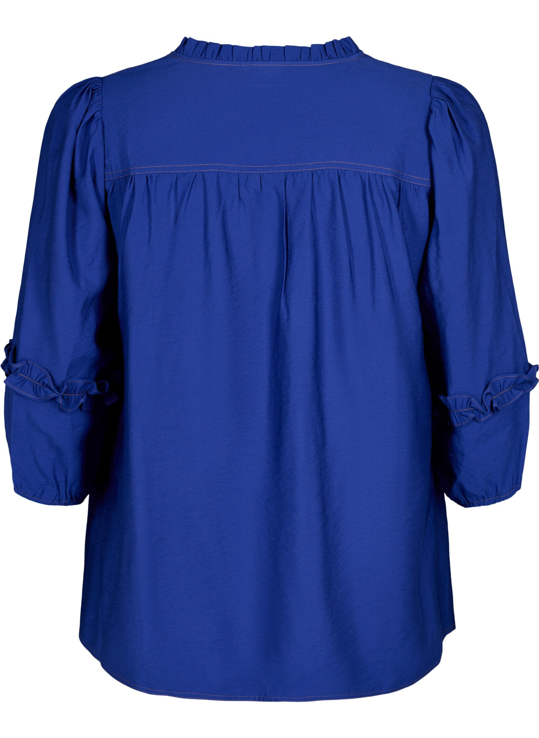 Zizzi Bluse med ruffles, Surf the web, Packshot image number 1