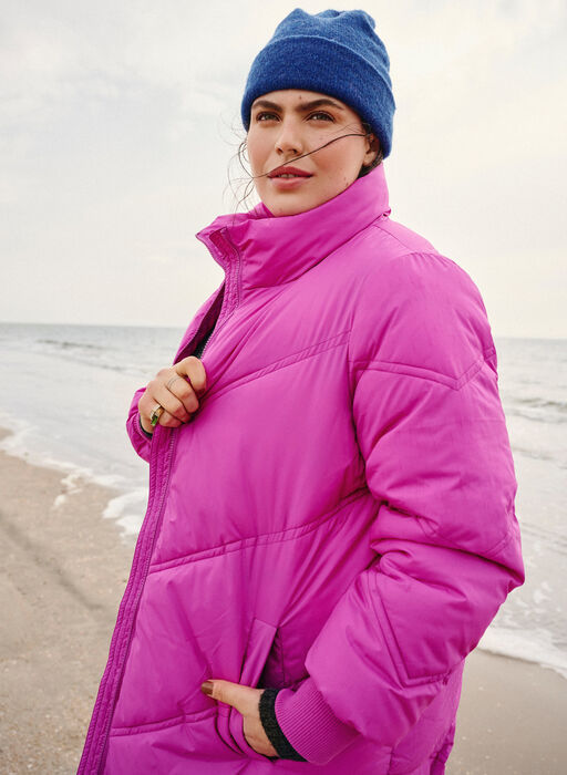 Lang puffer-vinterjakke, Rose Violet, Image image number 1