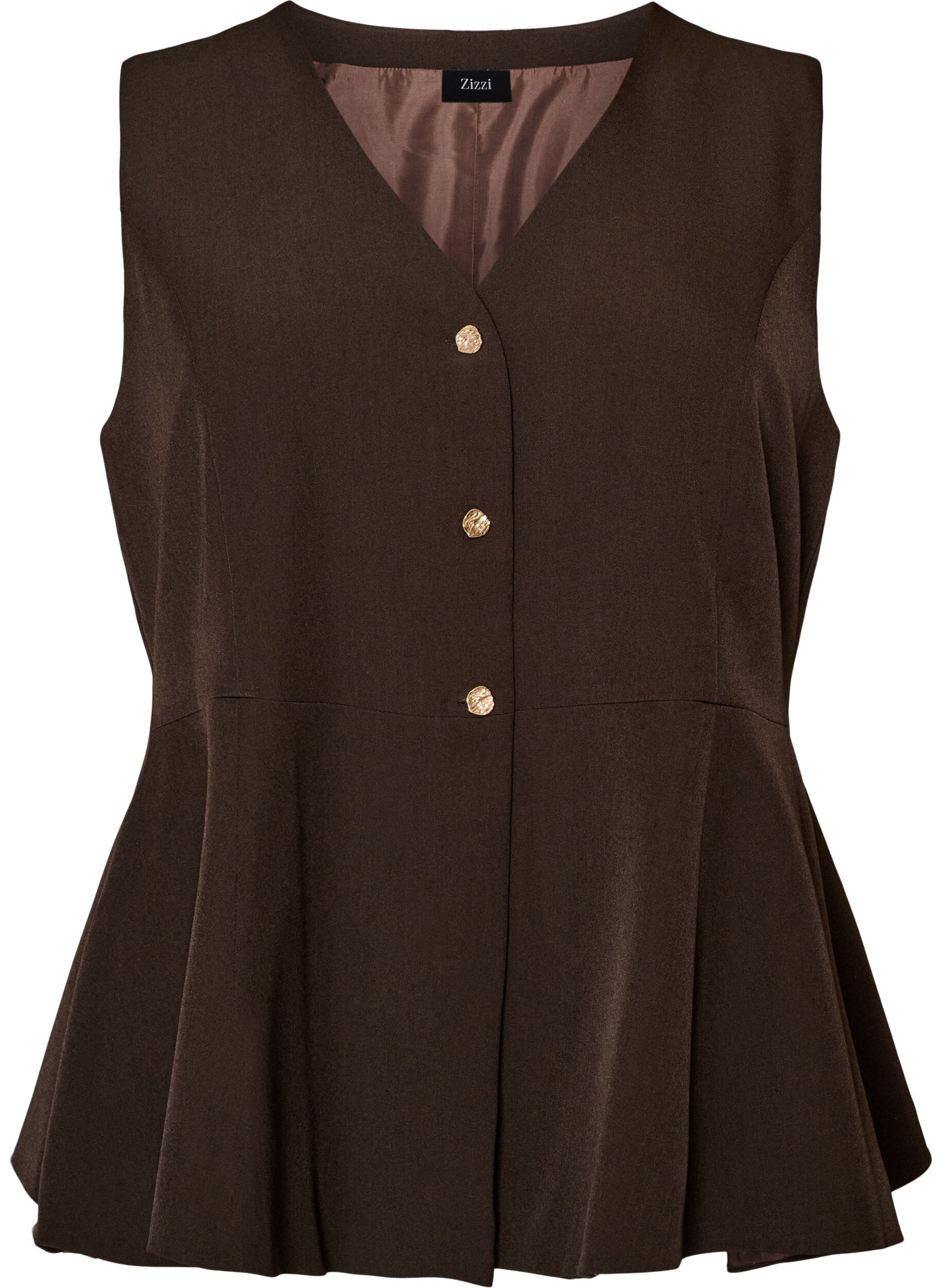Stripet vest med peplum