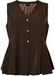 Stripet vest med peplum, Brun, Packshot image number 0
