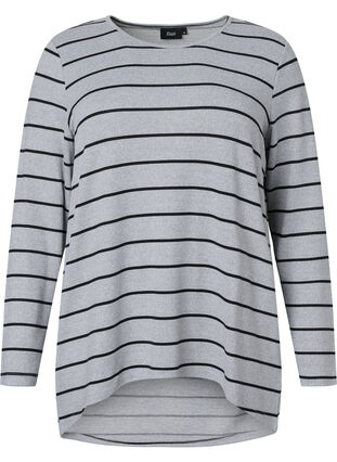 Mønstret bluse med lange ermer, LGM Stripe, Packshot image number 0
