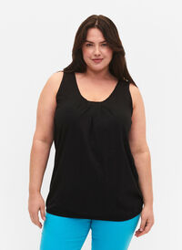 Bomullstopp med blondekant, 2 stk., Black / Black, Model