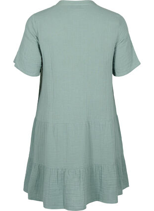 Kortermet kjole i 100 % bomull, Chinois Green, Packshot image number 1