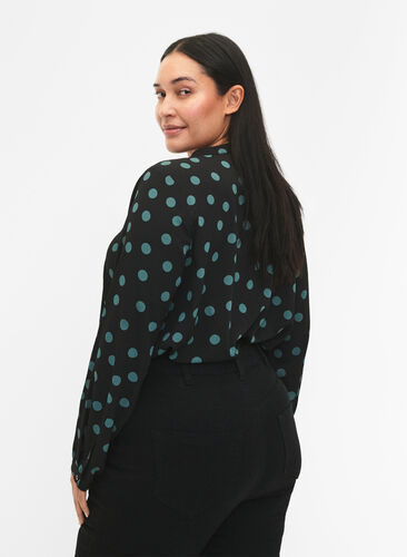 FLASH - bluse med lange ermer og trykk, Dot, Model image number 1