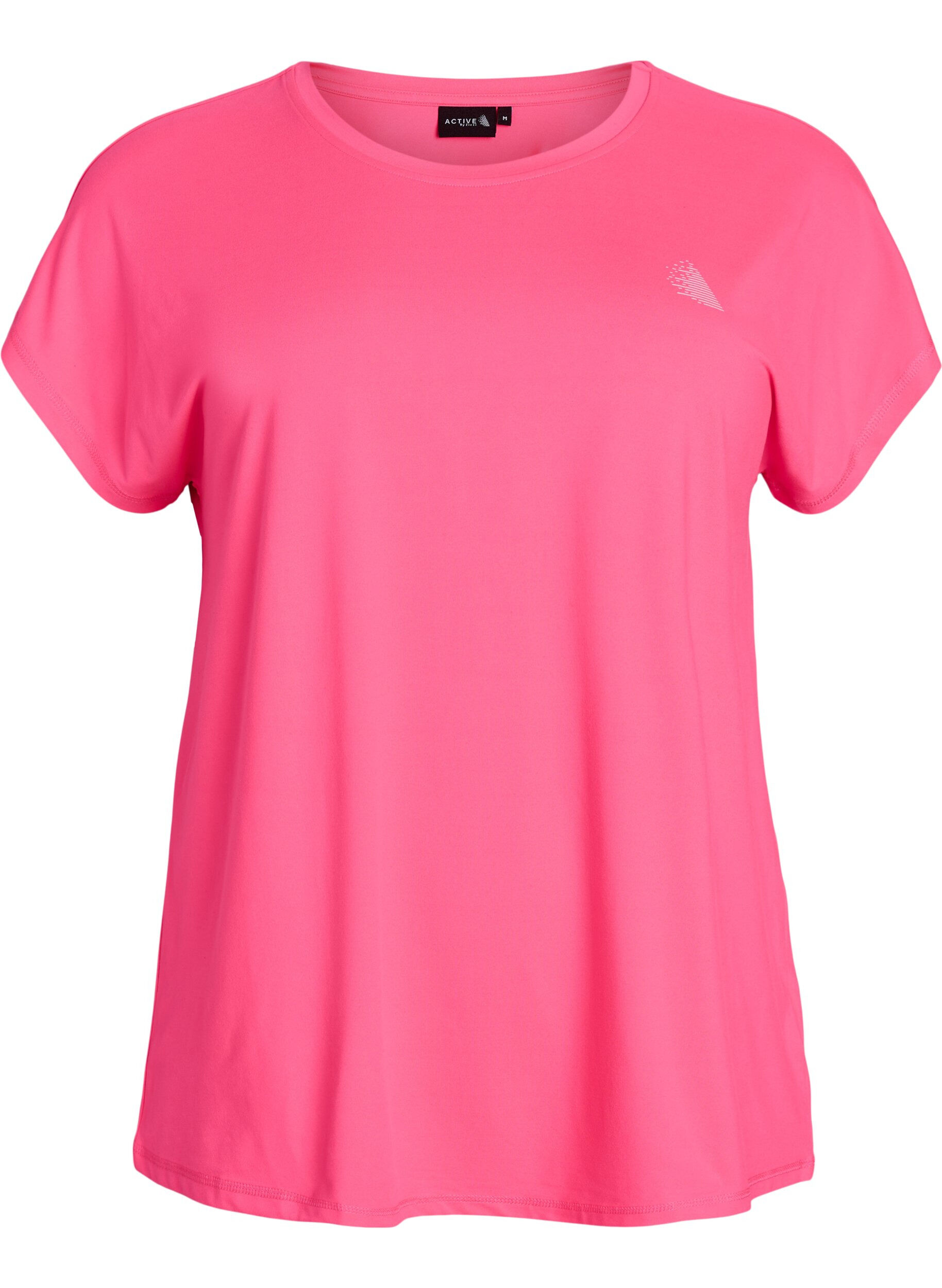 ZizziEnsfarget trenings-T-skjorte, Rosa, Packshot image number 0
