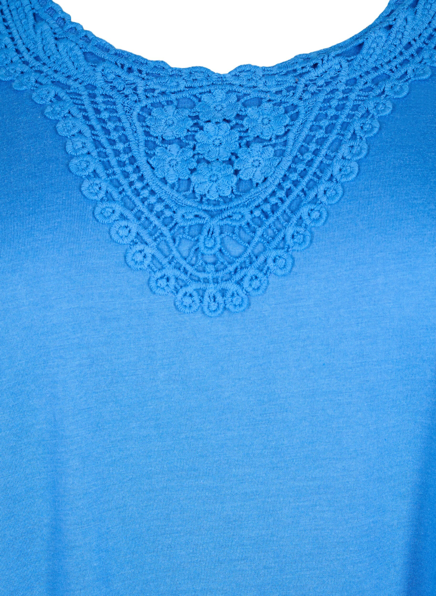 Zizzi Ermel&oslash;s topp med blonder, Marina, Packshot image number 2