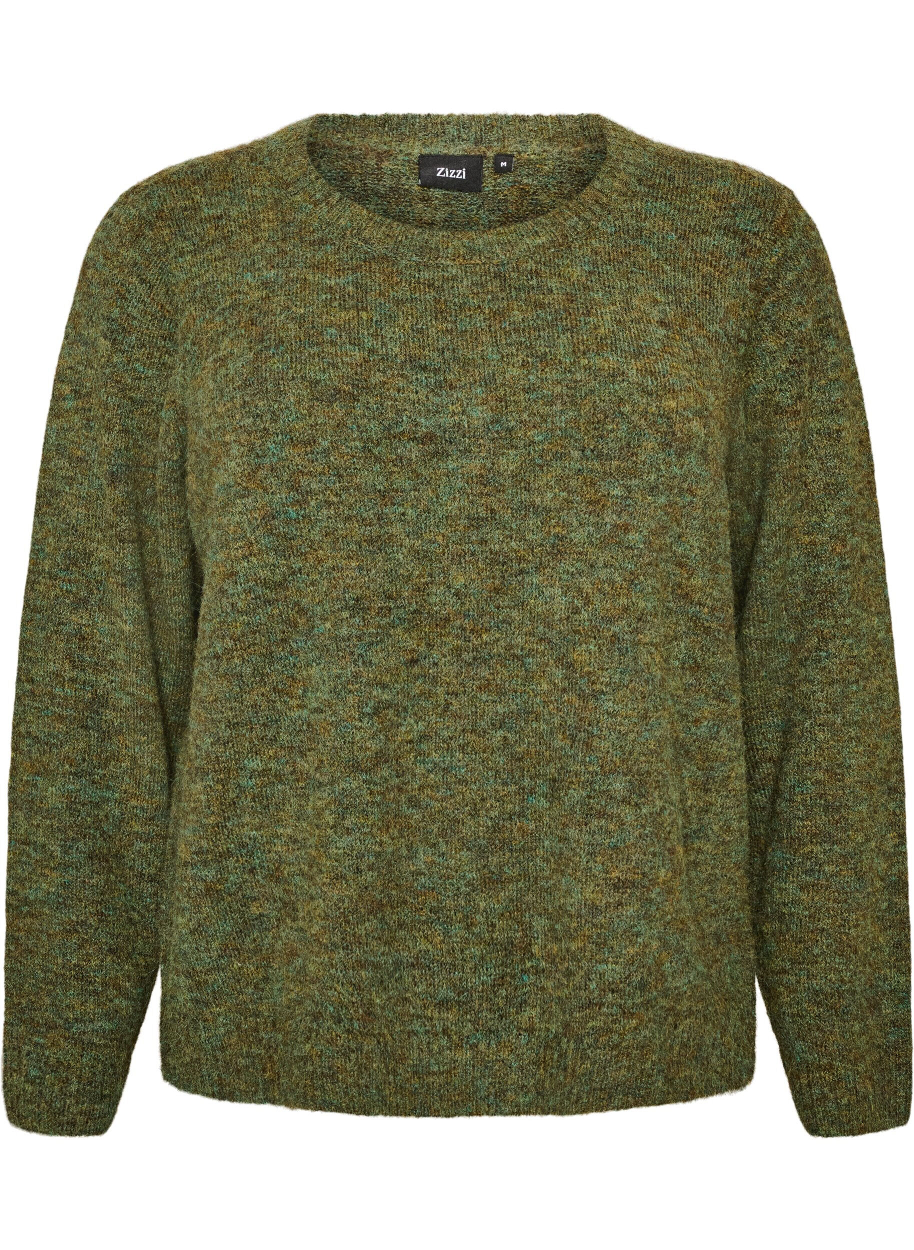 ZizziLoose fit genser med rund hals, Gr&oslash;nn, Packshot image number 0