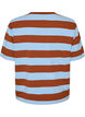 Oversized T-skjorte med striper og 1/2 ermer, Bl&aring;, Packshot image number 1
