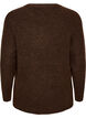 Melert strikkebluse med rund hals, Brun, Packshot image number 1