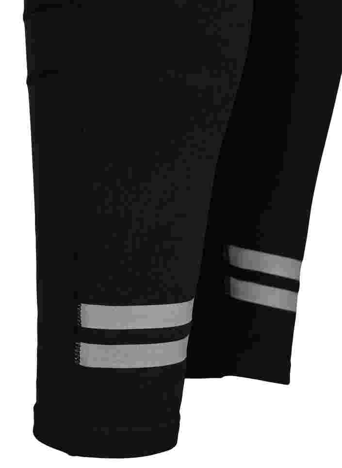 Treningstights med refleks og innvendig fleece, Black, Packshot image number 3
