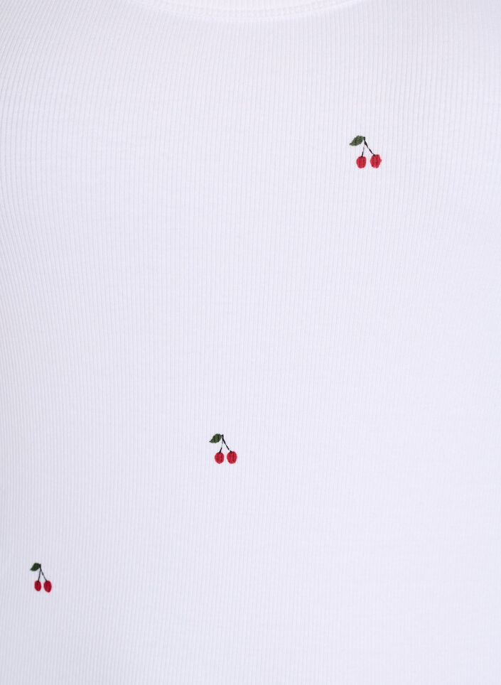 Figurnær topp med motiv, Hvit, Packshot image number 2