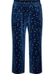 Velourpyjamasbukser med heldekkende trykk, Bl&aring;, Packshot image number 0
