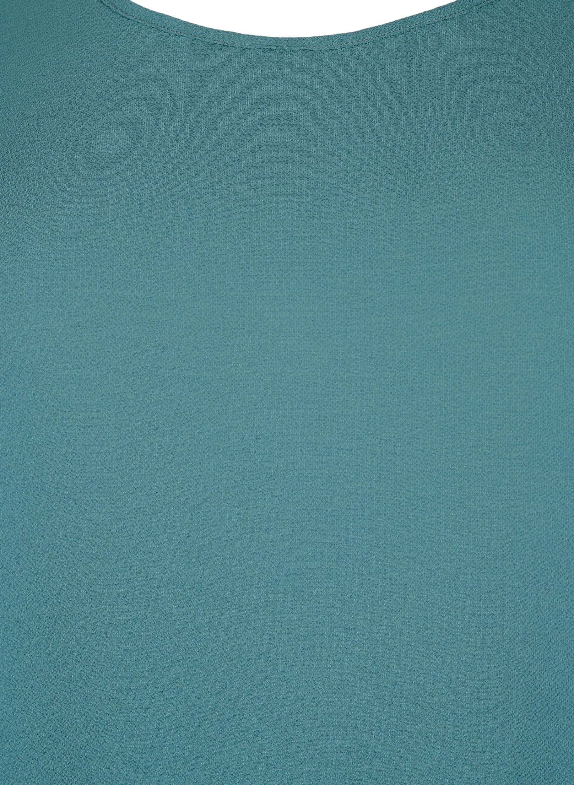 ZizziKortermet bluse med rund hals, Gr&oslash;nn, Packshot image number 2