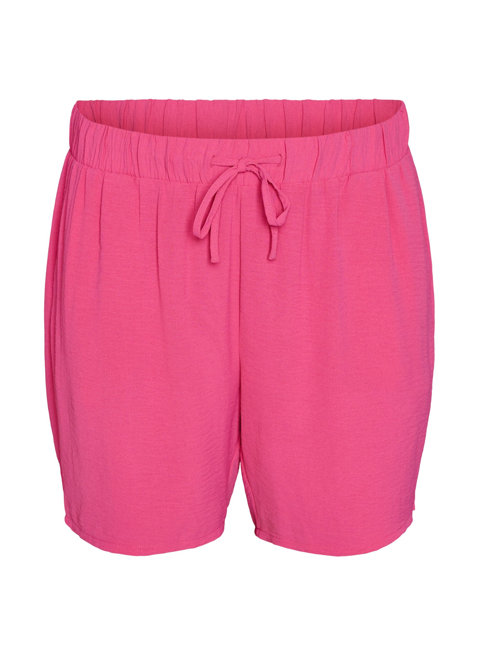 ZizziShorts med lommer og elastisk linning, Rosa, Packshot image number 0