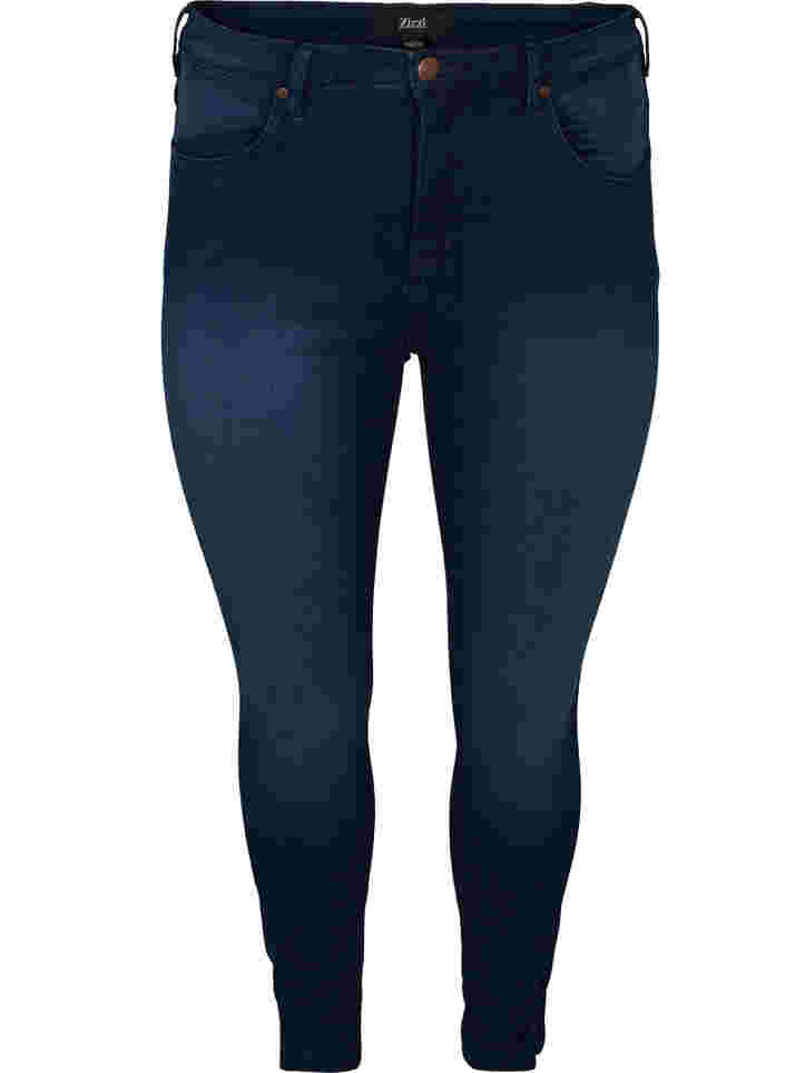 Super slim Amy jeans med høyt liv, Blue denim, Packshot image number 0