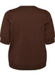 Finstrikket bluse med korte ermer, Brun, Packshot image number 1